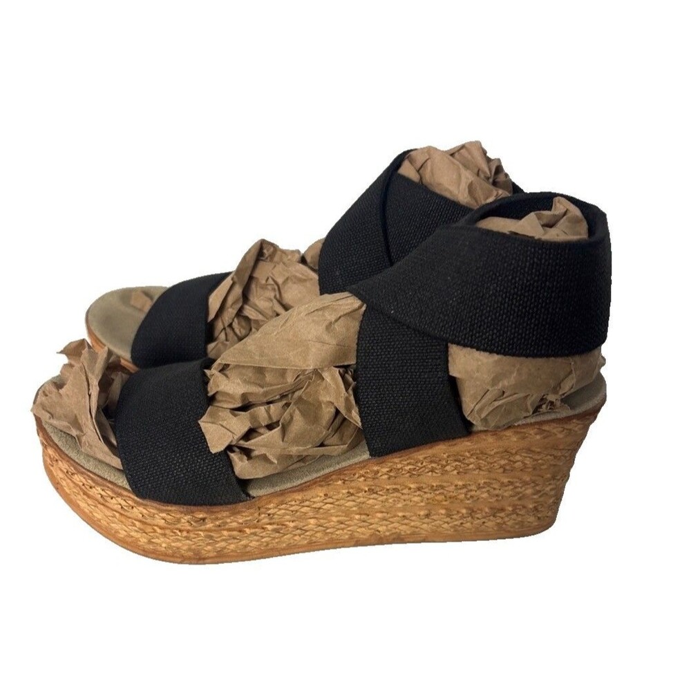 Charleston Shoe Co Cannon Black Croc Size 8 Wedge - Picture 11 of 16